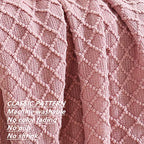 Crevent Light Blush Pink Knit Throw Blanket For Couch Sofa Chair - Soft And Decorative For Spring Summer (50''X60'' Dusty Pink/P