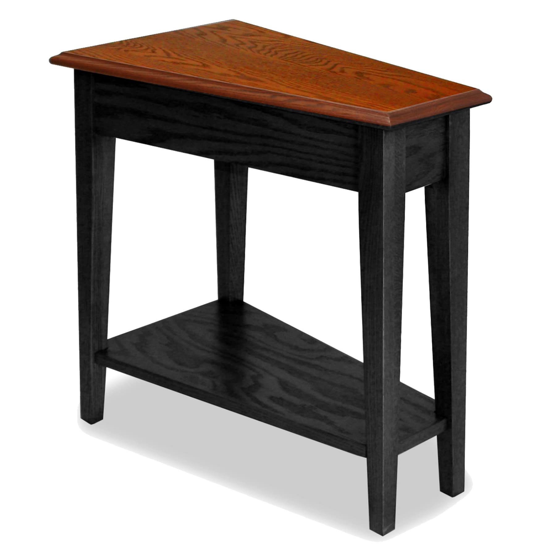Leick Home Haven End Table, 24 in x 15 in x 24 in, Medium Oak/Slate Black