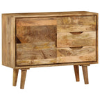 vidaXL Solid Mango Wood Sideboard End Side Stand Storage Drawer Cabinet Bedroom Living Room Indoor Commode Box Lounge Furniture Brown