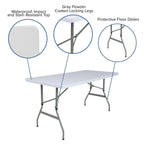 Flash Furniture Kathryn 4.93-Foot Height Adjustable Granite White Plastic Folding Table