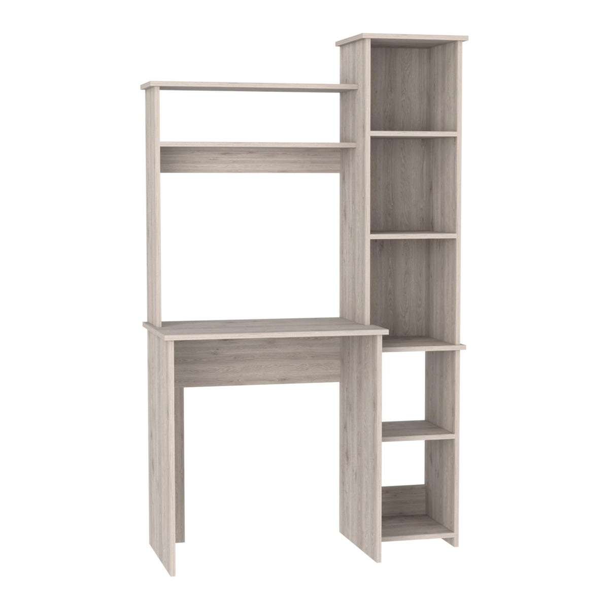 Tuhome Versalles Writing Desk, Two Superior Shelves, Bookshelf Light Gray