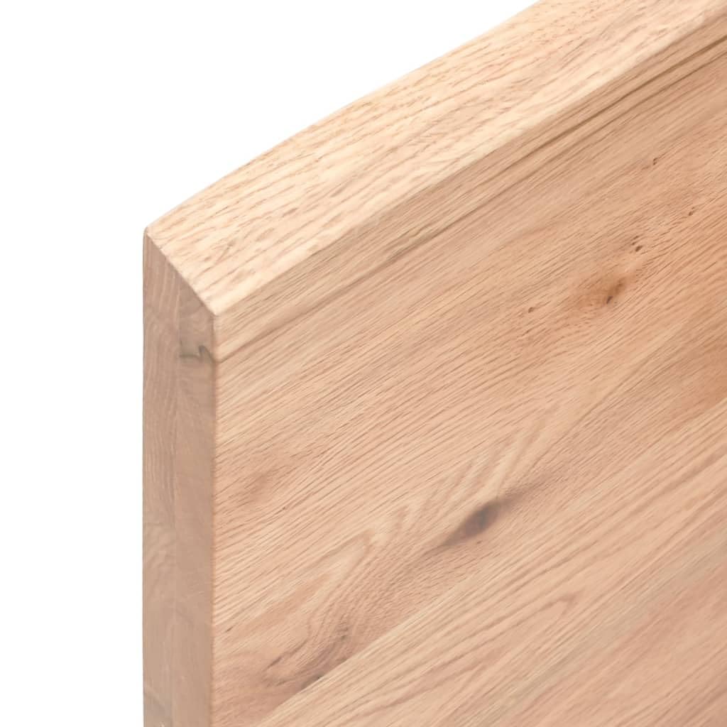 vidaXL Solid Oak Wood Table Top - Light Brown Handcrafted Live Edge Oak Tabletop for Diverse Applications, Utility & Decor