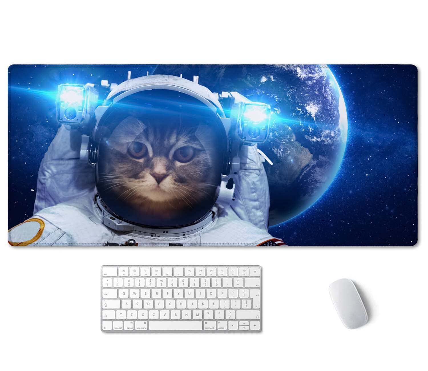 Ssoiu Large Mouse Pad, Full Desk Xxl Extended Gaming Mouse Pad 35.5' X 15.7', Waterproof Desk Mat Stitched Edges, Non-Slip Lap