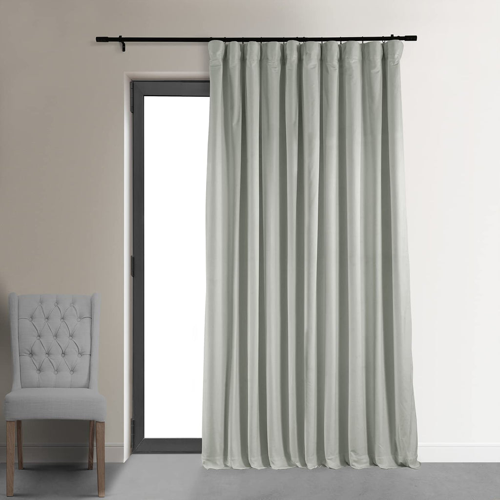 Hpd Half Price Drapes Signature Velvet Thermal Blackout Curtains For Living Room 96 Inch Long (1 Panel) Rod Pocket Insulated Blackout Curtains For Bedroom Window Curtains, 100W X 96L, Reflection Grey