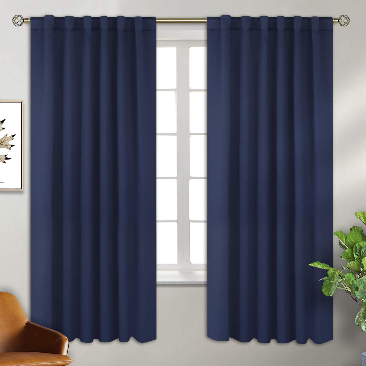 Bgment 72 Inch Length Blackout Curtains - Rod Pocket And Back Tab Thermal Curtains For Bedroom/Living Room/Kitchen Home Decor, 2