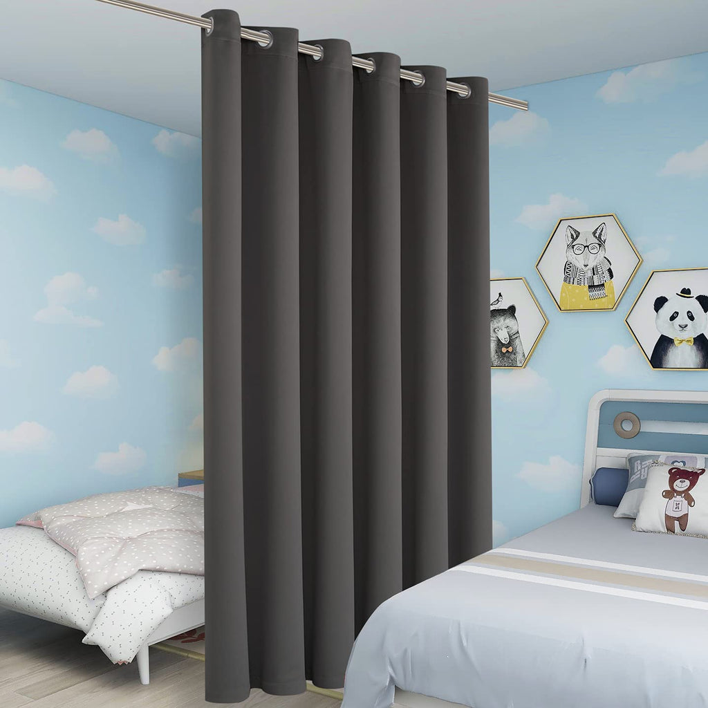 Bonzer Room Divider Curtain Total Privacy Wall Grommet Thermal Insulated Wide Blackout Curtains For Bedroom Living Room, 108L X