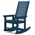 GREENVINES Outdoor Rocking Chairs | Porch Rocker | HDPE Plastic | Blue | Oversized Rockers | High Back | Big & Tall | Ladder Bac