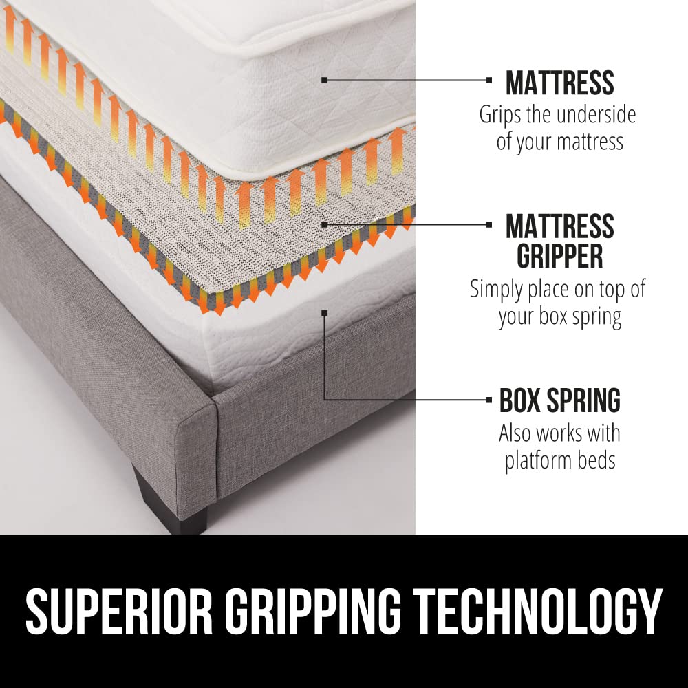 Gorilla Grip Original Mattress Slide Stopper And Gripper, Full, Keep Bed And Topper Pad From Sliding For Sofa Couch Chair Cushion Mattresses, Easy Trim Slip Resistant, Grips Helps Stop Slipping 2 Pack