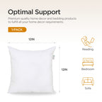 Acanva Throw Pillow Insert Premium Stuffer Sham Square Form For Decorative Cushion Bed Couch Sofa Chair, 12X12(1 Count), White