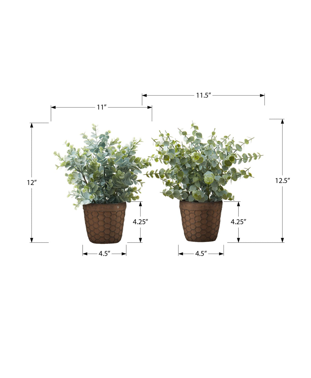 Monarch Specialties I 9560 Artificial Plant, 13' Tall, Eucalyptus Grass, Set of 2, Decorative, Green Leaves