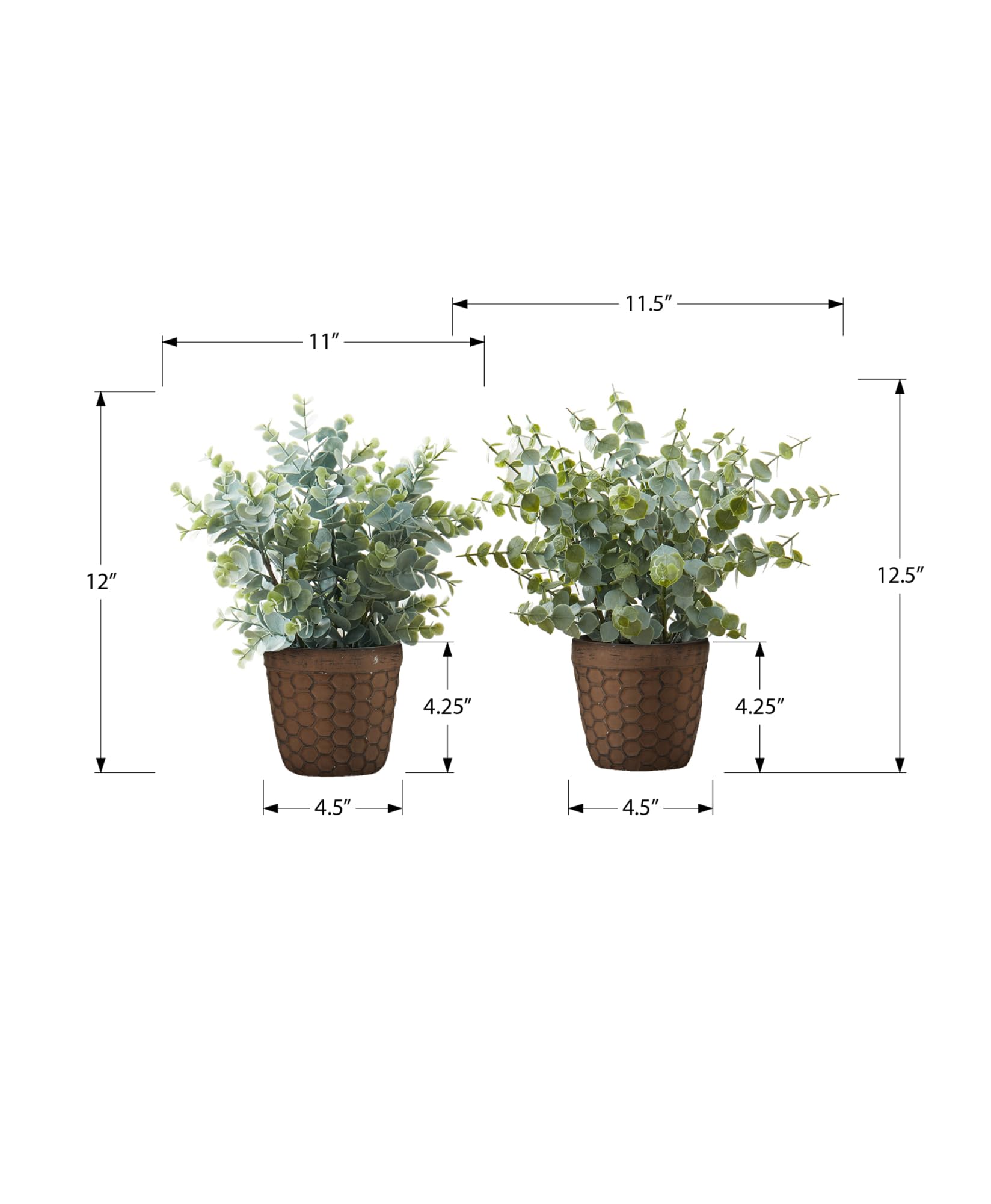 Monarch Specialties I 9560 Artificial Plant, 13' Tall, Eucalyptus Grass, Set of 2, Decorative, Green Leaves