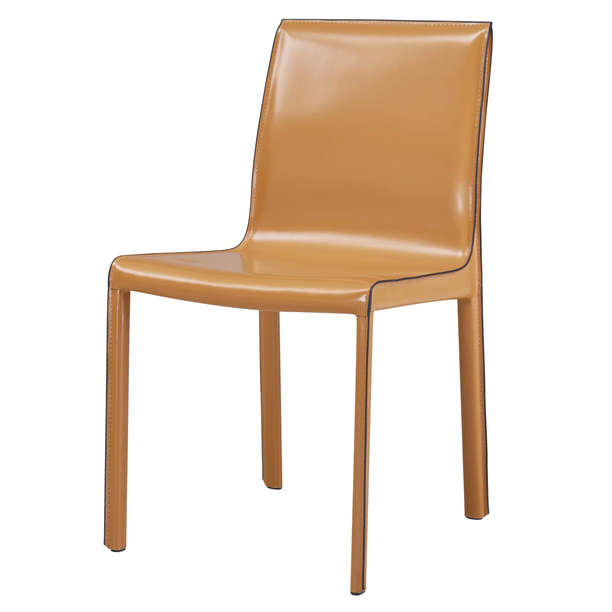 Npd Furniture And More Gervin Recycled Leather, Set Of 2 Dining Chairs, Chestnut