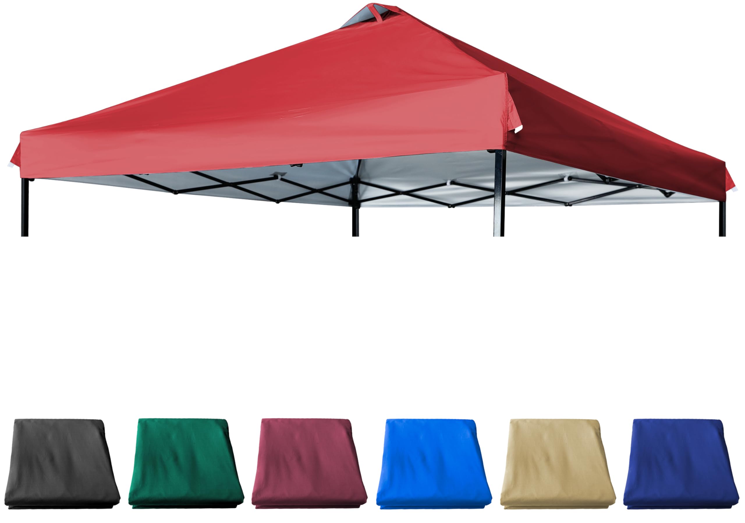 Jancanopy 12X12 Canopy Replacement Top With Air Vent Silver Coated For Straight Leg Canopy Frame, (Red)