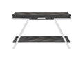 Steve Silver Co Roma Sofa Silvershield Top, Legs, Rustic Contemporary Style in Shadow Finish Table, 47.5 x 15.75 x 29.5, Dark Grey/Chrome