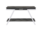 Steve Silver Co Roma Sofa Silvershield Top, Legs, Rustic Contemporary Style in Shadow Finish Table, 47.5 x 15.75 x 29.5, Dark Grey/Chrome