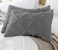 Queen Pillow Shams Set Of 2 Pinch Pleated Dark Grey Pillow Shams Queen 20X30 Pinch Pillow Covers 100% Egyptian Cotton 600 Thread