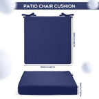 Preboun 6 Pack Outdoor Chair Cushions, 19' X 19' X 3' Patio Chair Cushion Waterproof Outdoor Seat Cushions With Ties Replacem