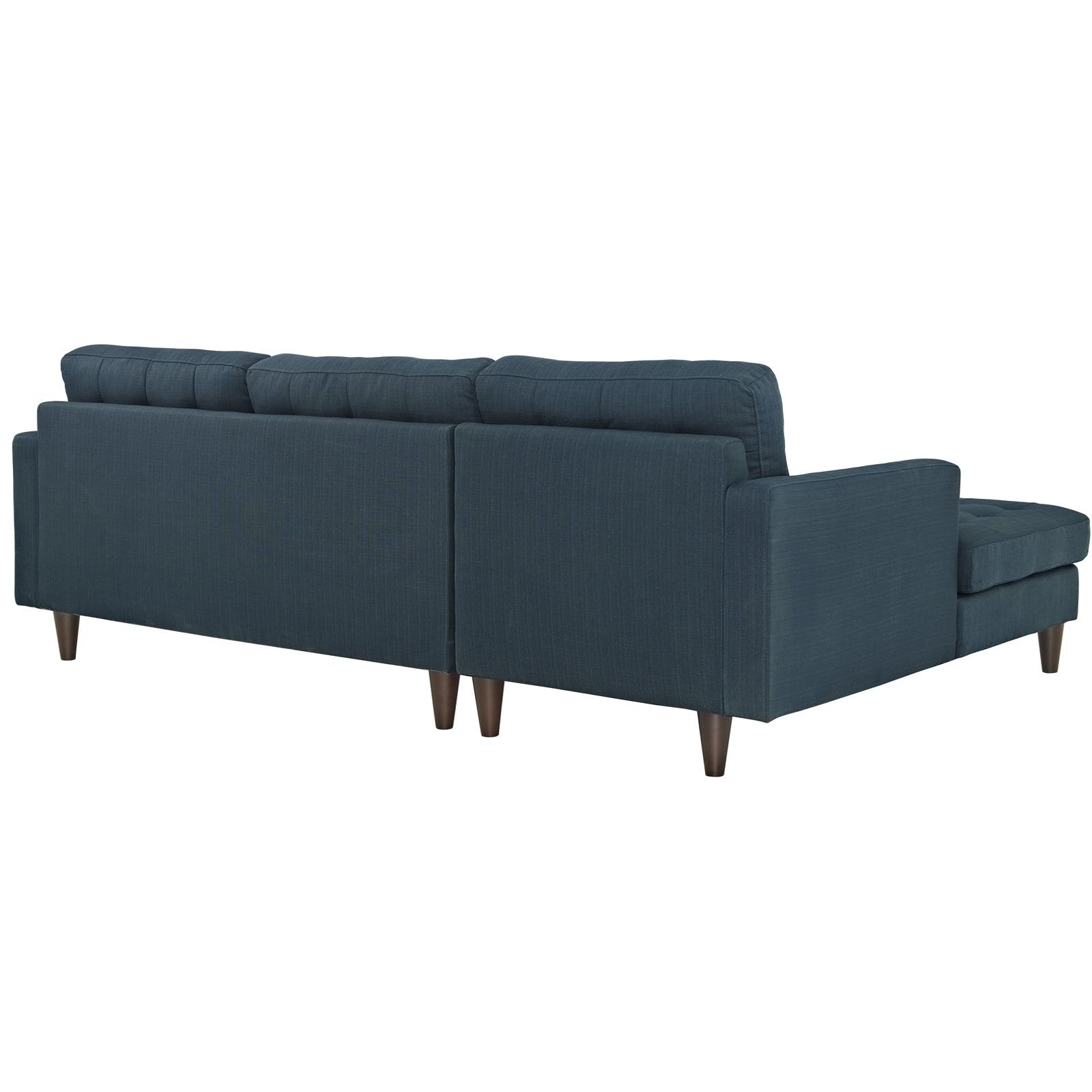 Modway Empress Mid-Century Modern Upholstered Fabric Left-Arm Facing Sectional Sofa In Azure