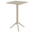 Compamia Sky Air Square Bar Set with 2 Barstools Taupe