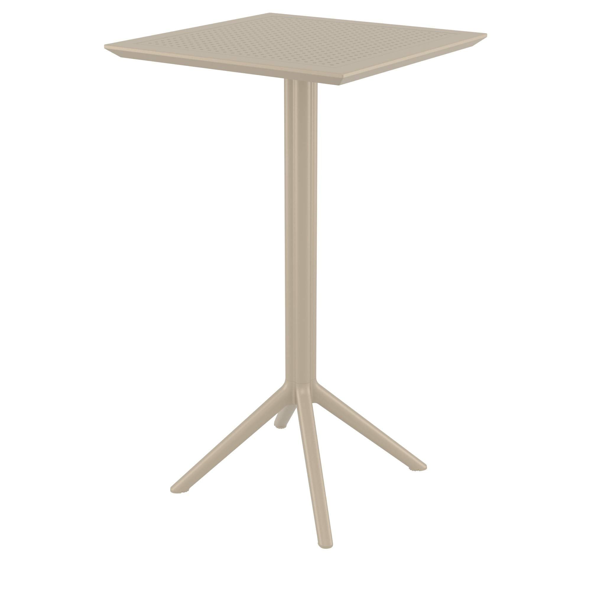 Compamia Sky Air Square Bar Set with 2 Barstools Taupe
