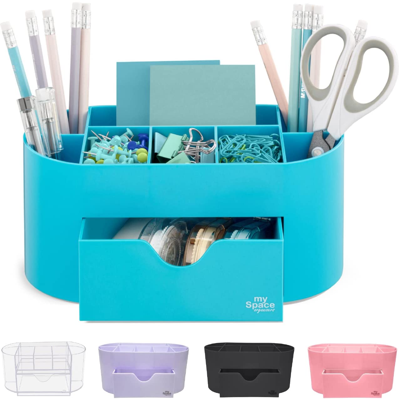 Blue Desk Organizer For Office Supplies And Desk Accessories - Pen Holder Desktop Organization For Room College Dorm Home School