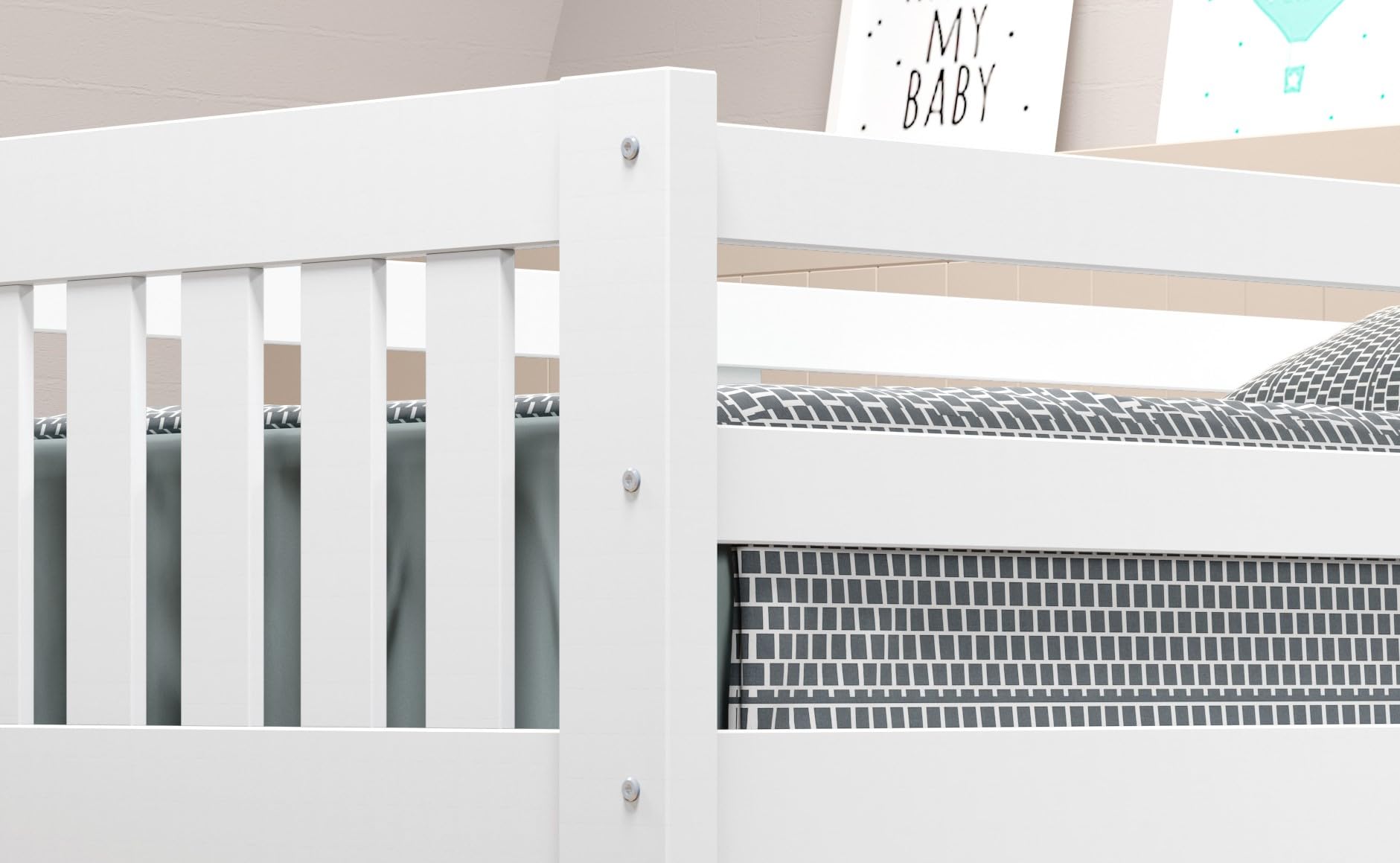 Donco Kids Austin Mission Twin Over Twin White Bunkbed with Twin Trundle