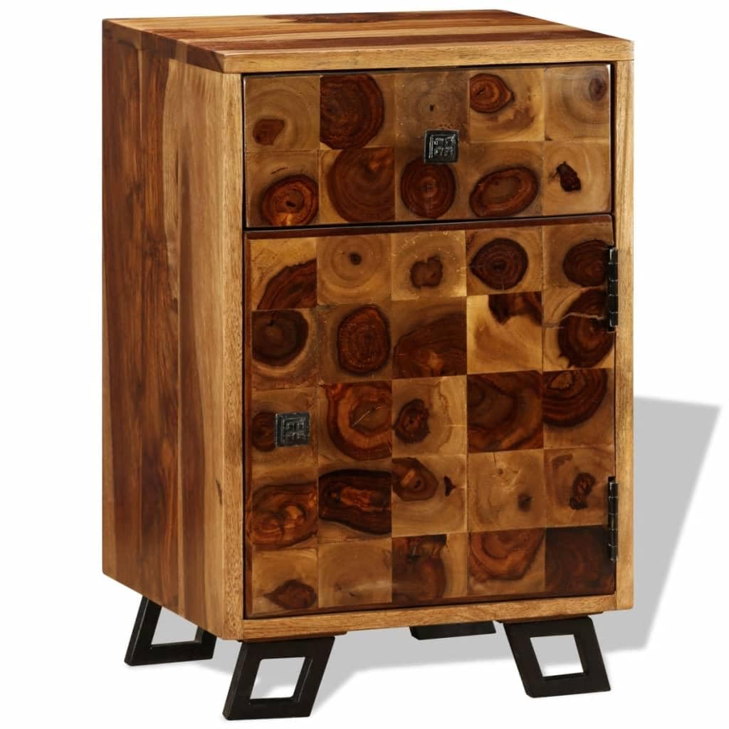 vidaXL Solid Sheesham Wood Nightstand - Thumbnail 4
