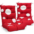Eagle Peak Tufted Outdoor/Indoor High Back Patio Chair Cushions, Set Of 2, 46' X 22', Red Mushroom