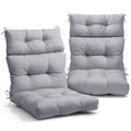 Eagle Peak Tufted Outdoor/Indoor High Back Patio Chair Cushions, Set Of 2, 46' X 22', Light Gray