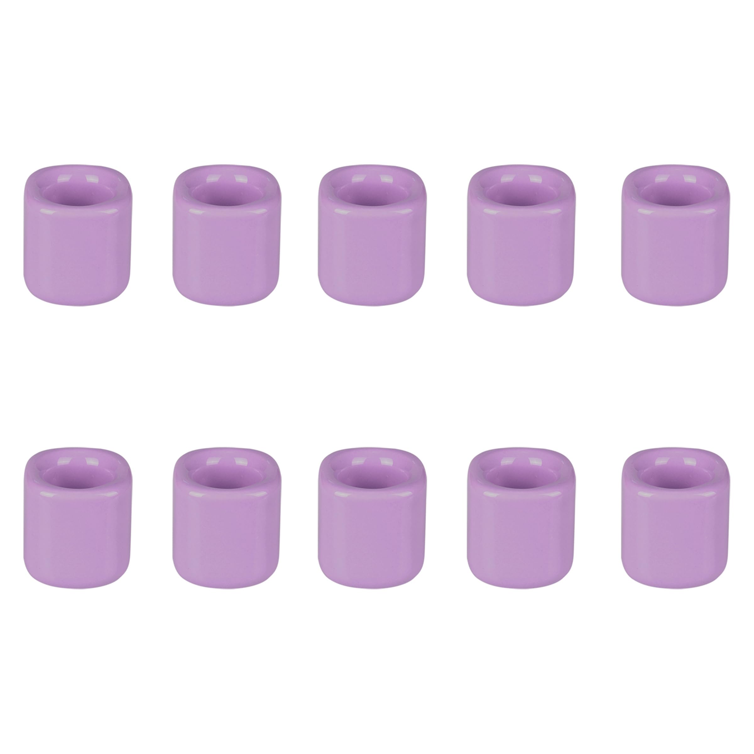 Mega Candles 10 pcs Lavender 1/2 Inch Diameter Ceramic Chime Ritual Spell Candle Holders, Great for Casting Chimes, Meditation, 