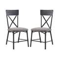 ACME Set of 2 Side Chair in Gray and Sandy Black Finish