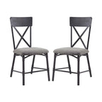 ACME Set of 2 Side Chair in Gray and Sandy Black Finish