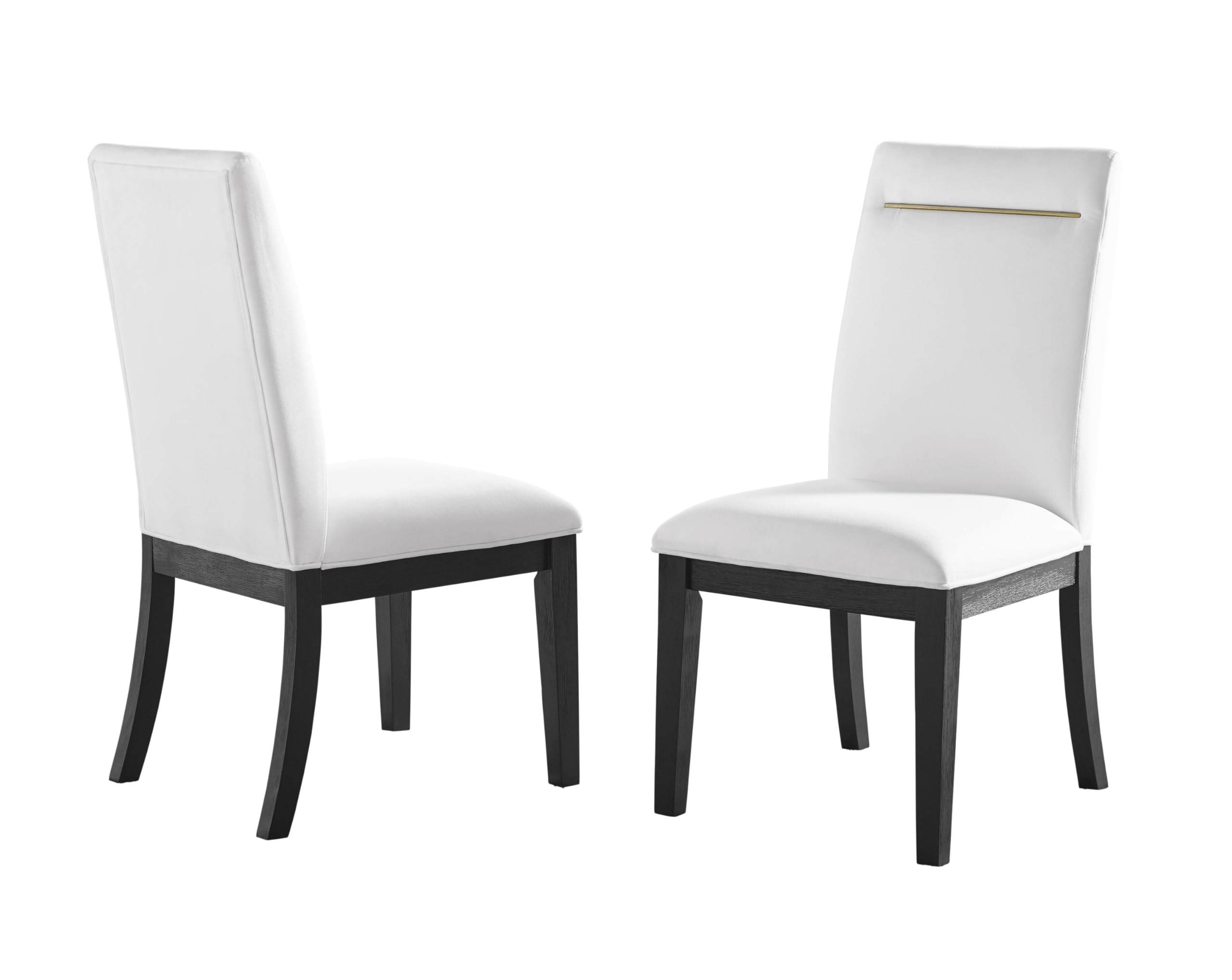 Steve Silver Furniture Yves 8pc Dining Table Set, 77-95&quot; Table, Yves 60&quot; Server w/ 4 Storage Shelves, 6 Yves Performance Side Chairs, Dining Room, Pedestal Base, 77&quot; L x 40&quot; W x 30&quot; H, Black, White