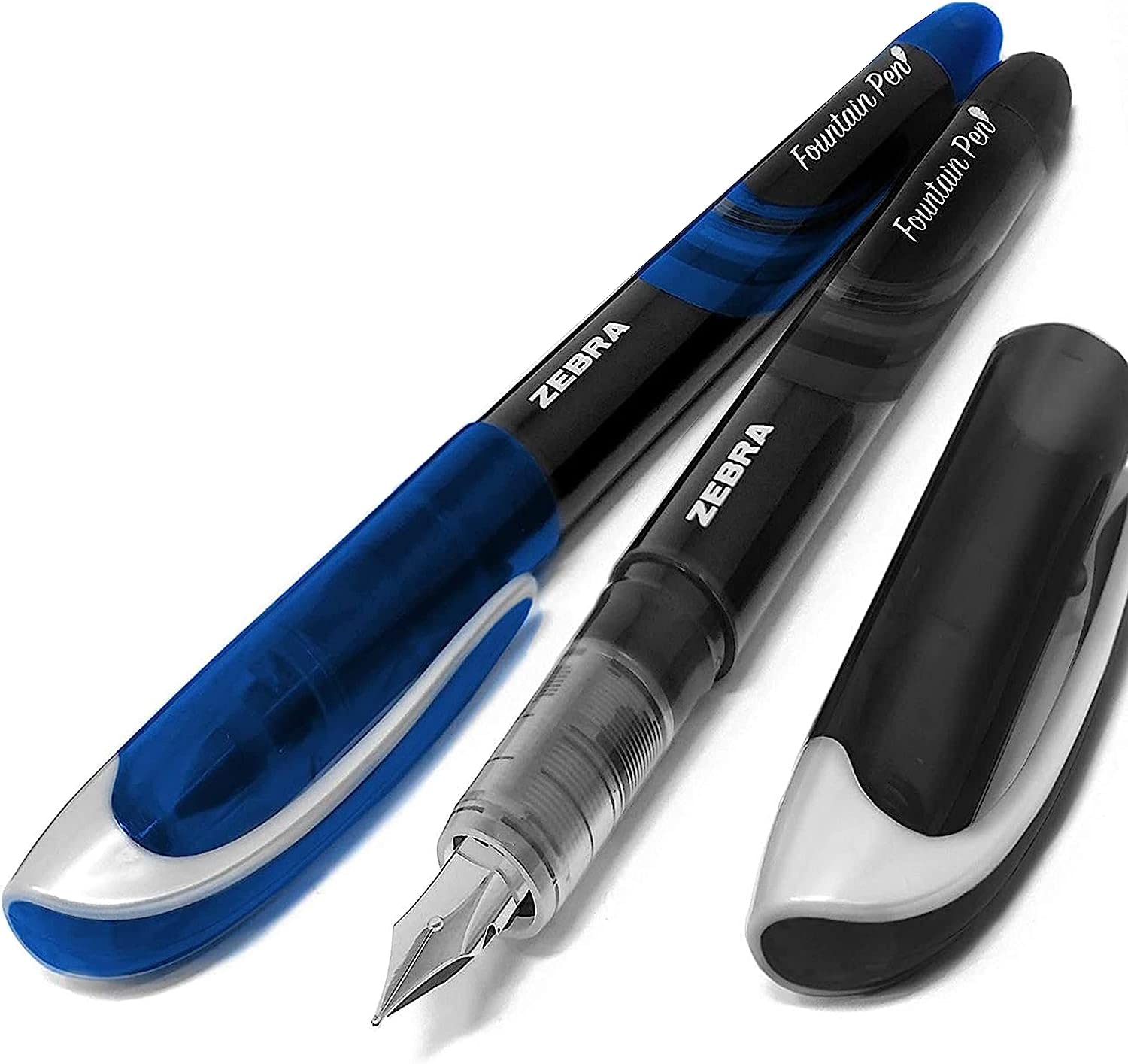Zebra Fuente - Disposable Fountain Pen - Black & Blue Ink - Pack Of 2