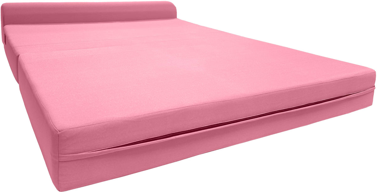 D&D Futon Furniture Sleeper Chair Folding Bed, Studio Sofa Guest Folded Mattress, High Density Foam (72 X 48 X 6, Pink)