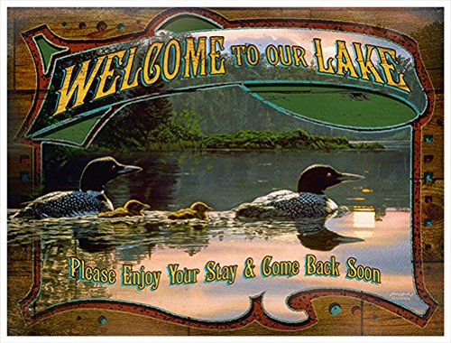 Welcome To The Lake Private Paradise Loon Lake 2 Novelty Sign | Indoor/Outdoor | Funny Home D  Cor For Garages, Living Rooms, Be