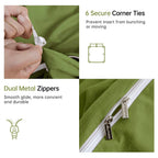 Jellymoni Cotton Duvet Cover Twin Size - 100% Washed Cotton Linen Feel Textured Comforter Cover, 2 Pieces Breathable Soft Beddin