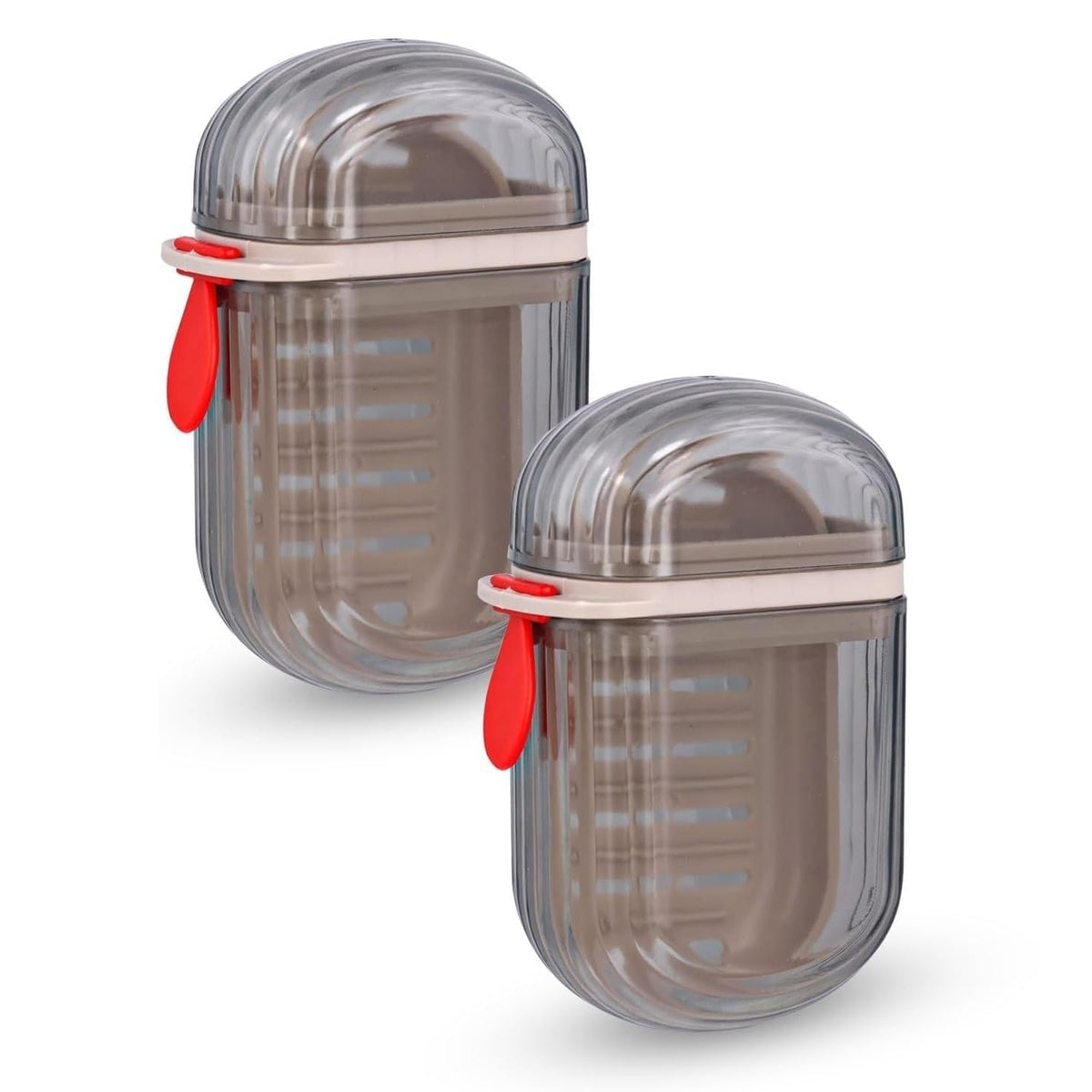Travel Soap Box, Plastic Transparent Waterproof Soap Dish Container with Lid & Draining Tray, Portable Leakproof Soap Holder Cas