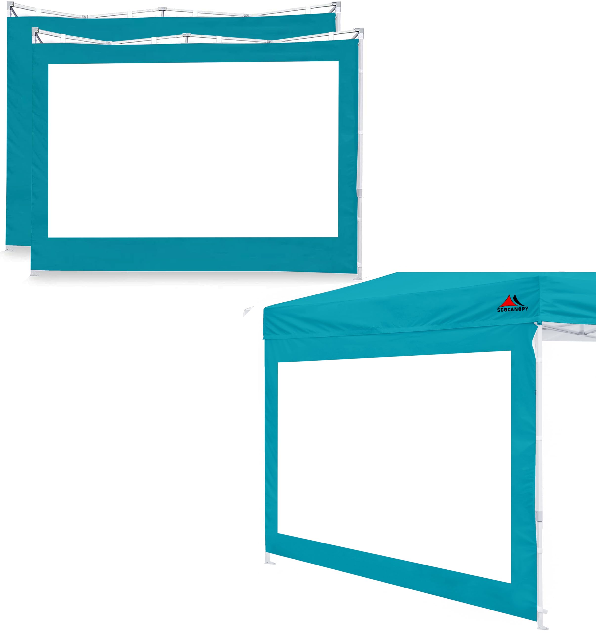Scocanopy Clear Window Sidewall For 10X10 Canopy Frame, 3 Pack Sunwalls Only,(Turquoise)
