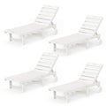 Homenjoy Outdoor Lounge Chairs Set Of 4, Hdps Material, Chaise Lounge Chair Outdoor With 5-Position Backrest, Patio Pool Lounge