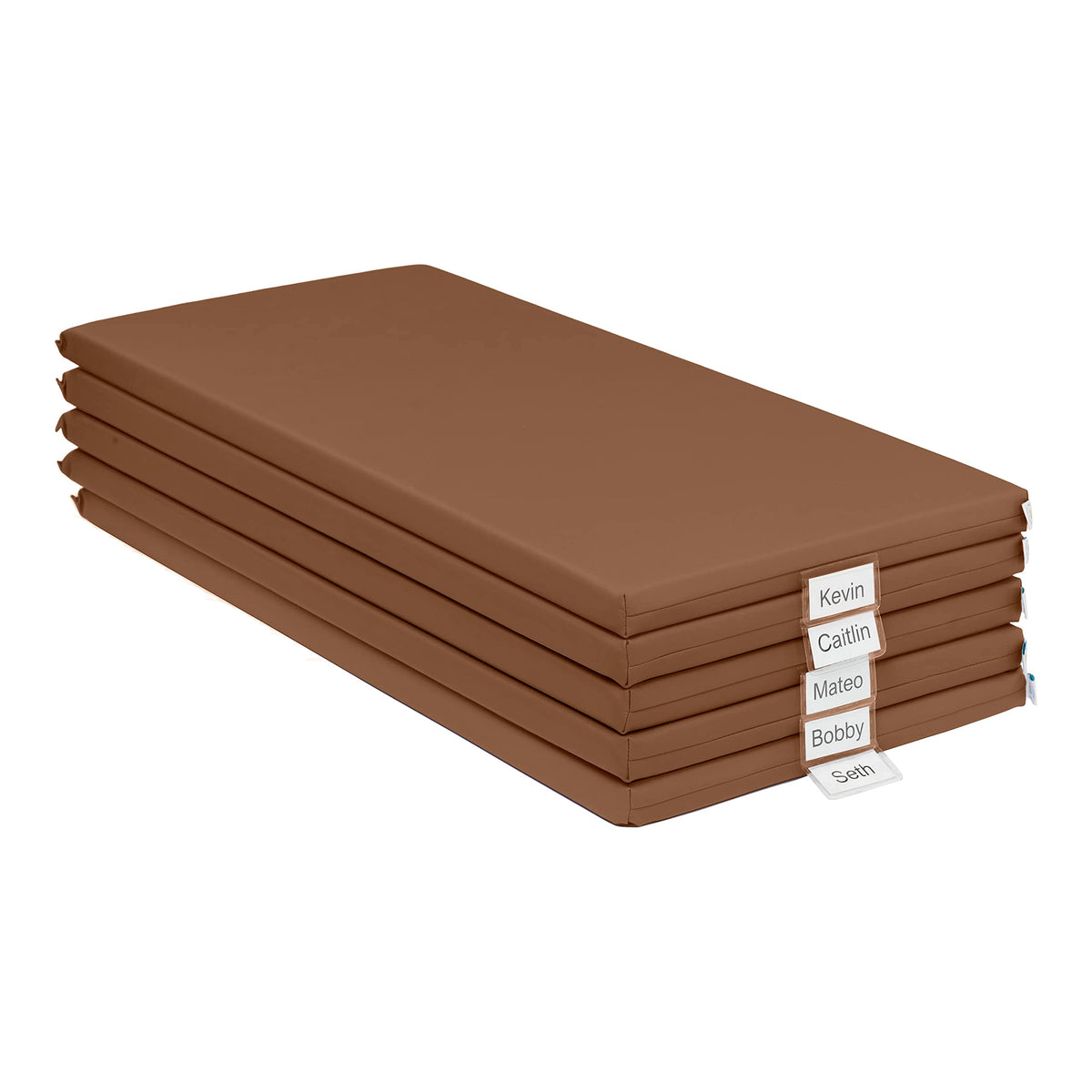 Ecr4Kids Softzone Rainbow Rest Mat, 2In, Sleeping Pad, Chocolate, 5-Piece