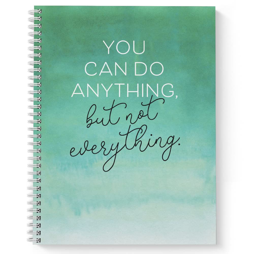 Softcover Not Everything 8.5' X 11' Motivational Spiral Notebook/Journal, 120 Checklist Pages, Durable Gloss Laminated Cover,