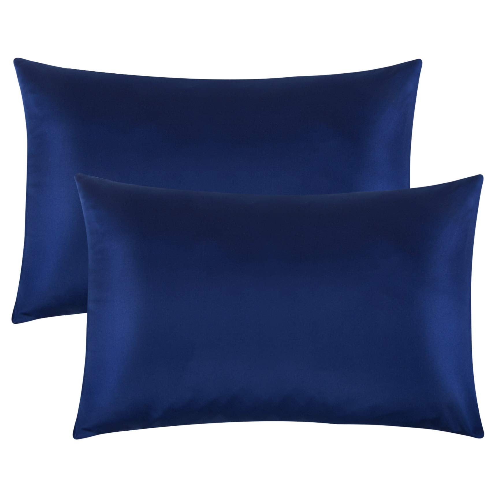 Flxxie 2 Pack Zipped Satin Queen Pillowcases For Hair And Skin, Silky And Super Soft (20'X30') Zippered Satin Pillow Cases, Na