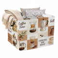 56L Coffee Theme Foldable Square Laundry Hamper with Handles  Large Clothes, Blanket & Toy Storage Basket for Home Organization