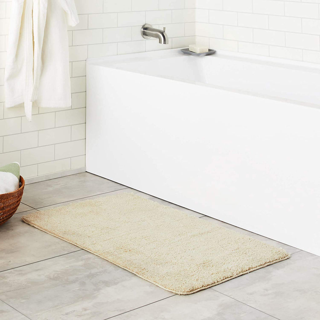 Tache 31 X 48 Inches Solid French Vanilla Ivory Thin Floor Bathroom Bath All Area Doormat Kitchen Rug Mat