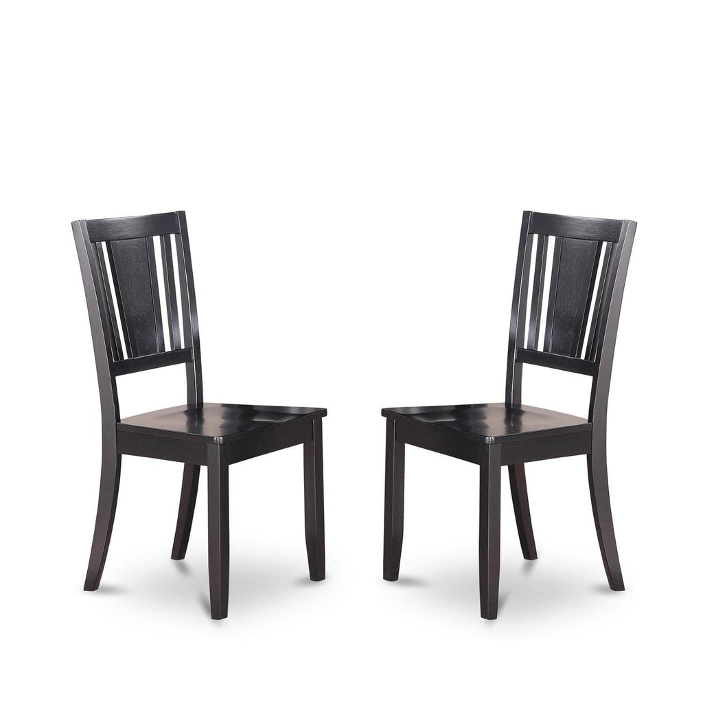 East West Furniture Shelton 5 Piece Dining Set for 4 Includes a Round Kitchen Table with Pedestal and 4 Dinette Chairs, 42x42 Inch, Black