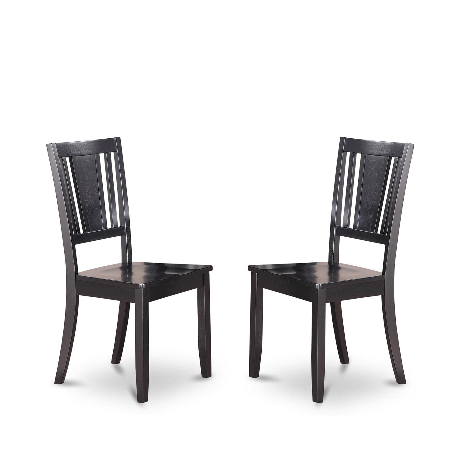 East West Furniture Shelton 5 Piece Dining Set for 4 Includes a Round Kitchen Table with Pedestal and 4 Dinette Chairs, 42x42 Inch, Black