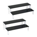 BYCY 2 Pack 2-Tier Black Acrylic Display Stand Display Shelf for Dessert Jewels Figurines, Cupcake Stand - 2 Pack ( 12 * 6.9 * 4
