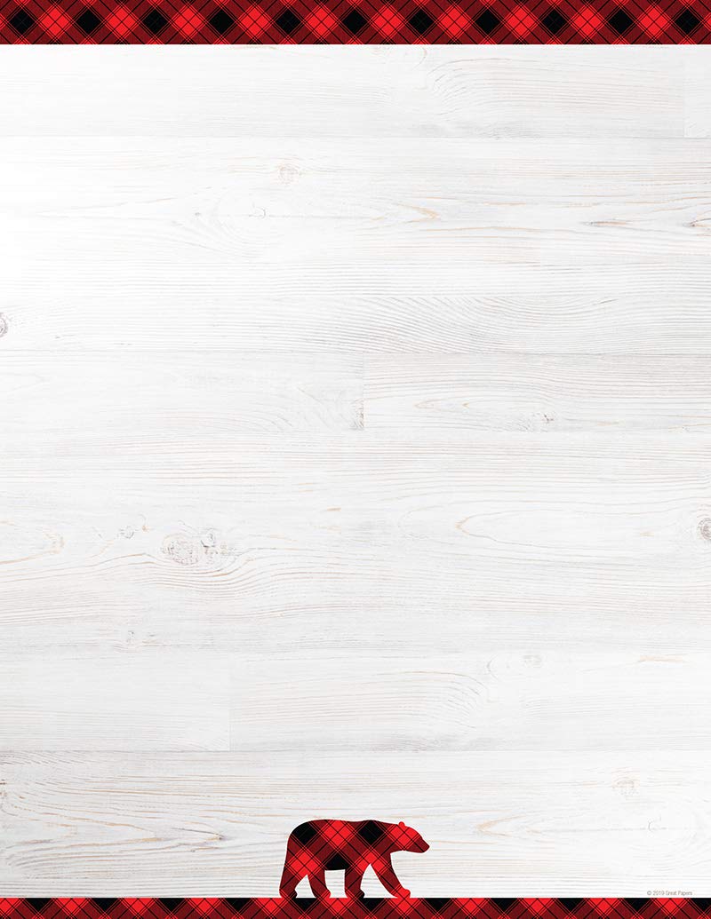 Great Papers! Black Buffalo Plaid Letterhead, 8.5' X 11', 80 Count (2019119)