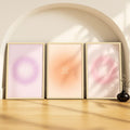 SoulAbiti Soul Protect Your Energy & Balance set of 3 Framed Wall Print 12x18 inch Light Brown Frame PlexiGlass Aura Art ready